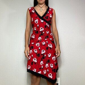 Y2K LA BELLE FLORAL ASYMMETRICAL MIDI DRESS